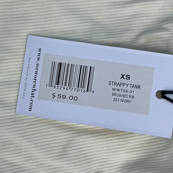 WeWoreWhat Brushed Rib Strappy Tank, Ivory, Size XS - NWT - Picture 3 of 4